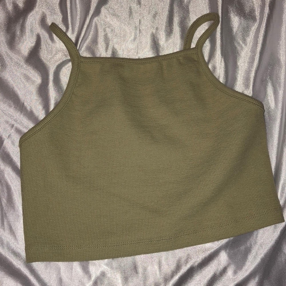Olive green crop top